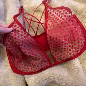 Super cute Victoria Secret red mesh bra!